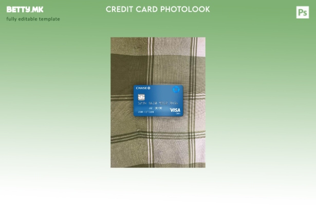 модерен стил USA Chase bank Visa Debit Card photolook пред шаблон